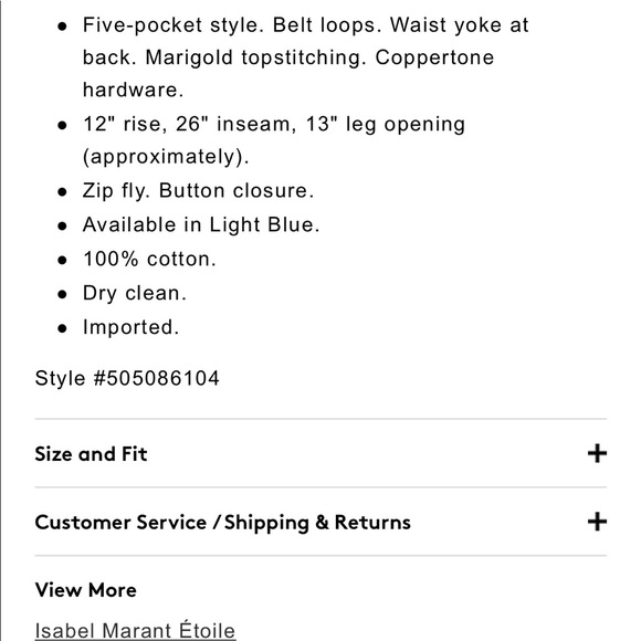 NWOT Isabel Marant Etoile Jeans FR 38 Hi-Waist - Picture 6 of 9